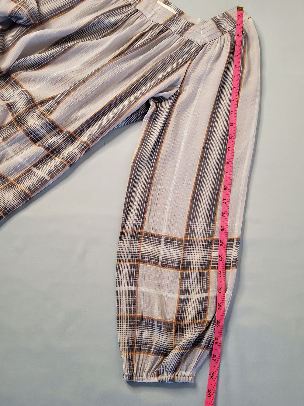 LC Lauren Conrad Light Blue Plaid Square-Neck Blouse - Picture 5 of 9